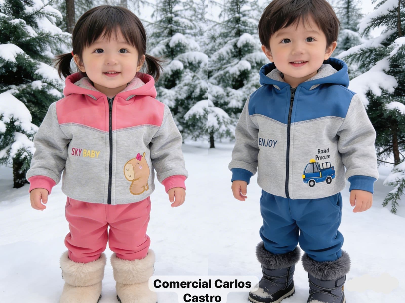 Conjunto nena y varon frizado